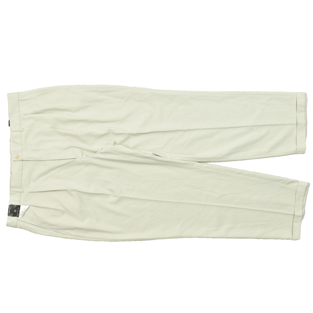 Claiborne Men's Beige Pleated Dress Pants Size 40x32 Khaki Poly Chino NEW